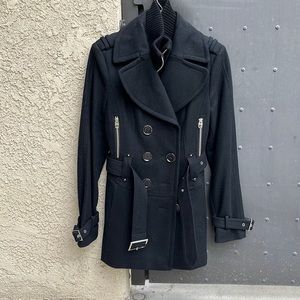 Miss Sixty Black Peacoat Jacket